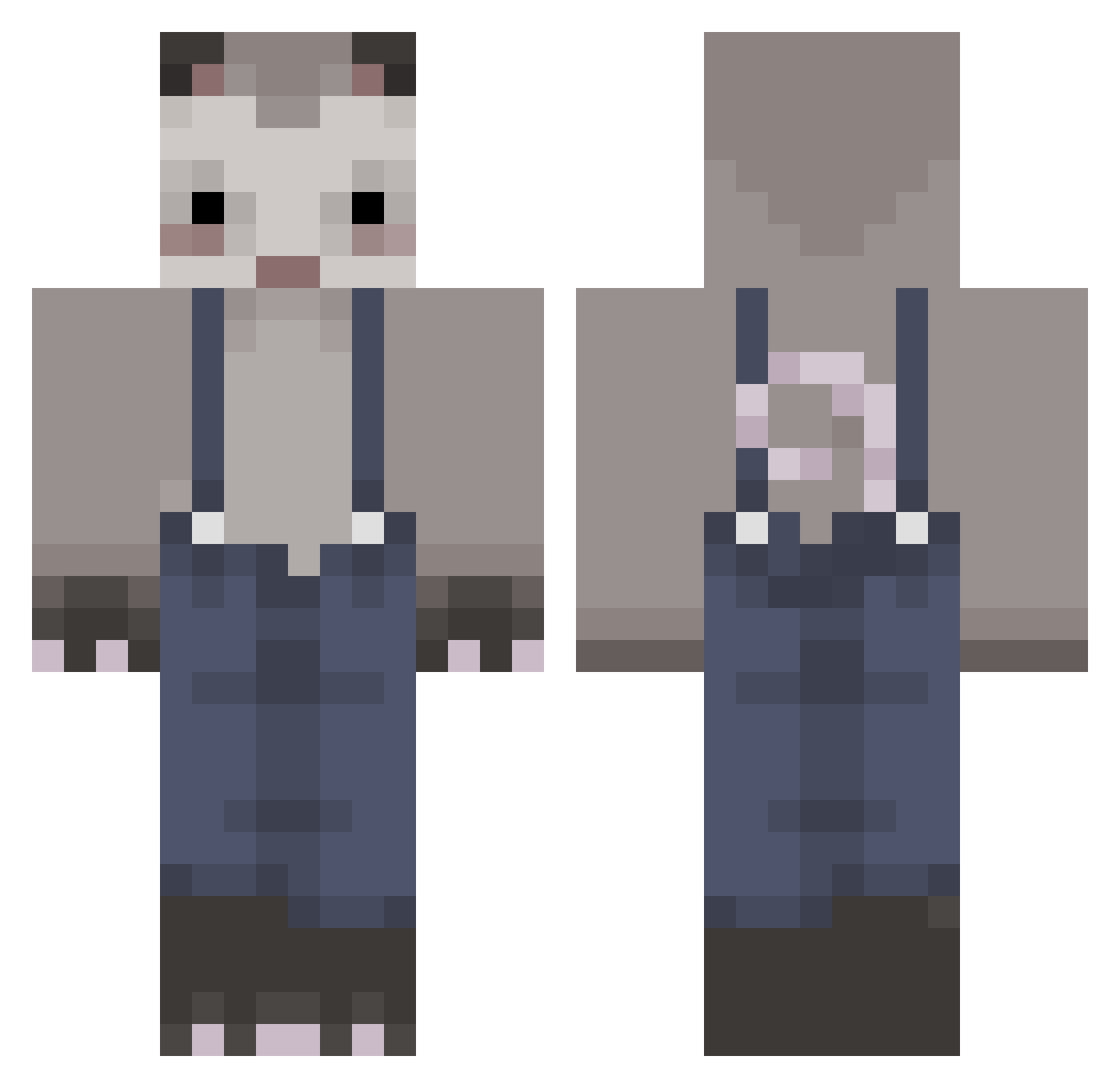 __ASCII Minecraft skin, front and back view
