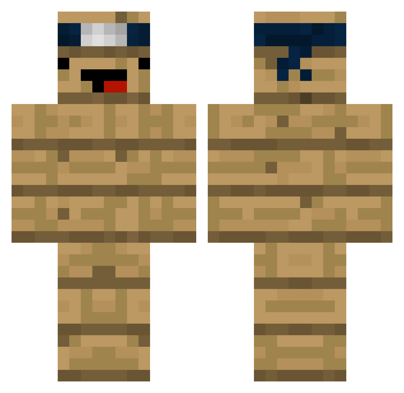 WodkaHD Minecraft skin, front and back view