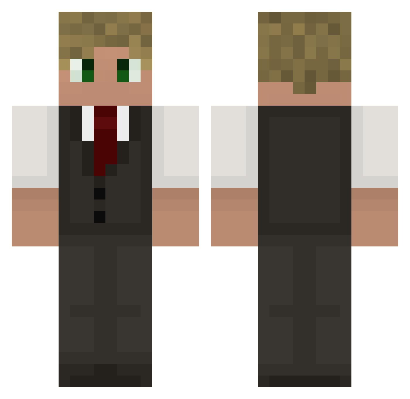 Reddeer_ Minecraft skin, front and back view