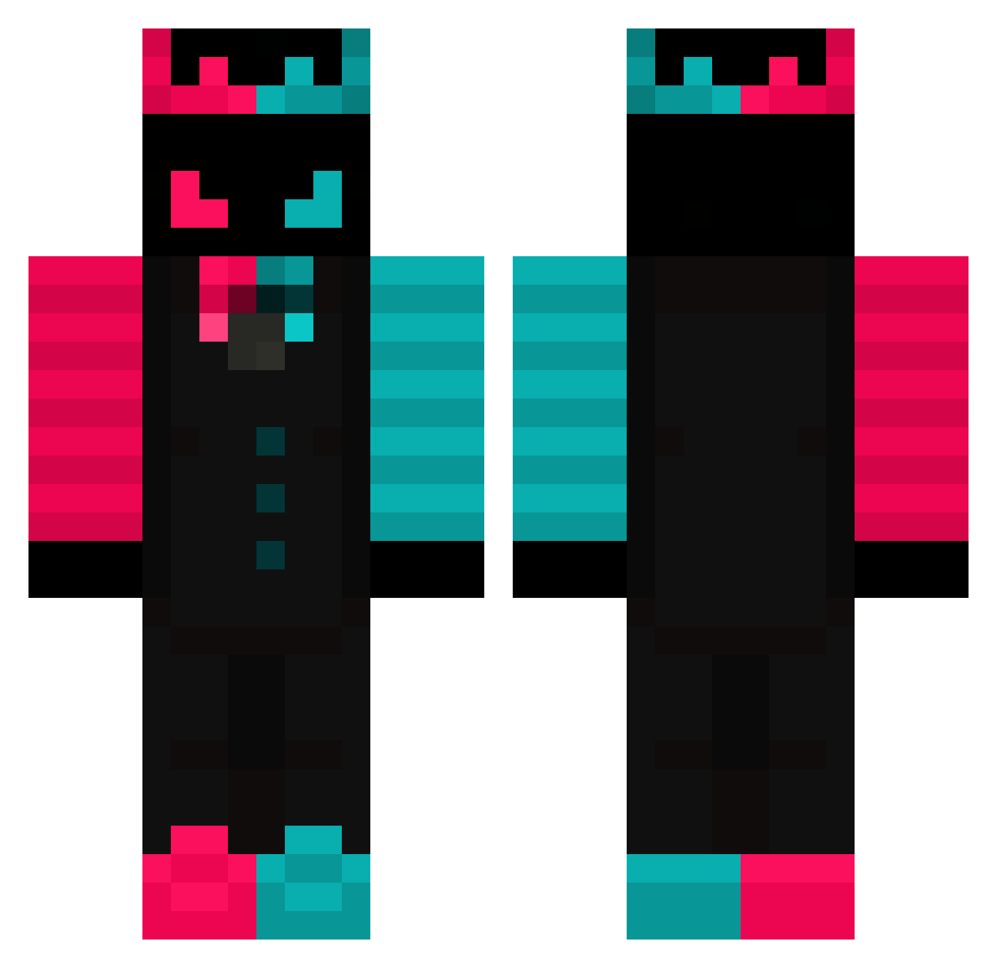KnightmArz Minecraft skin, front and back view