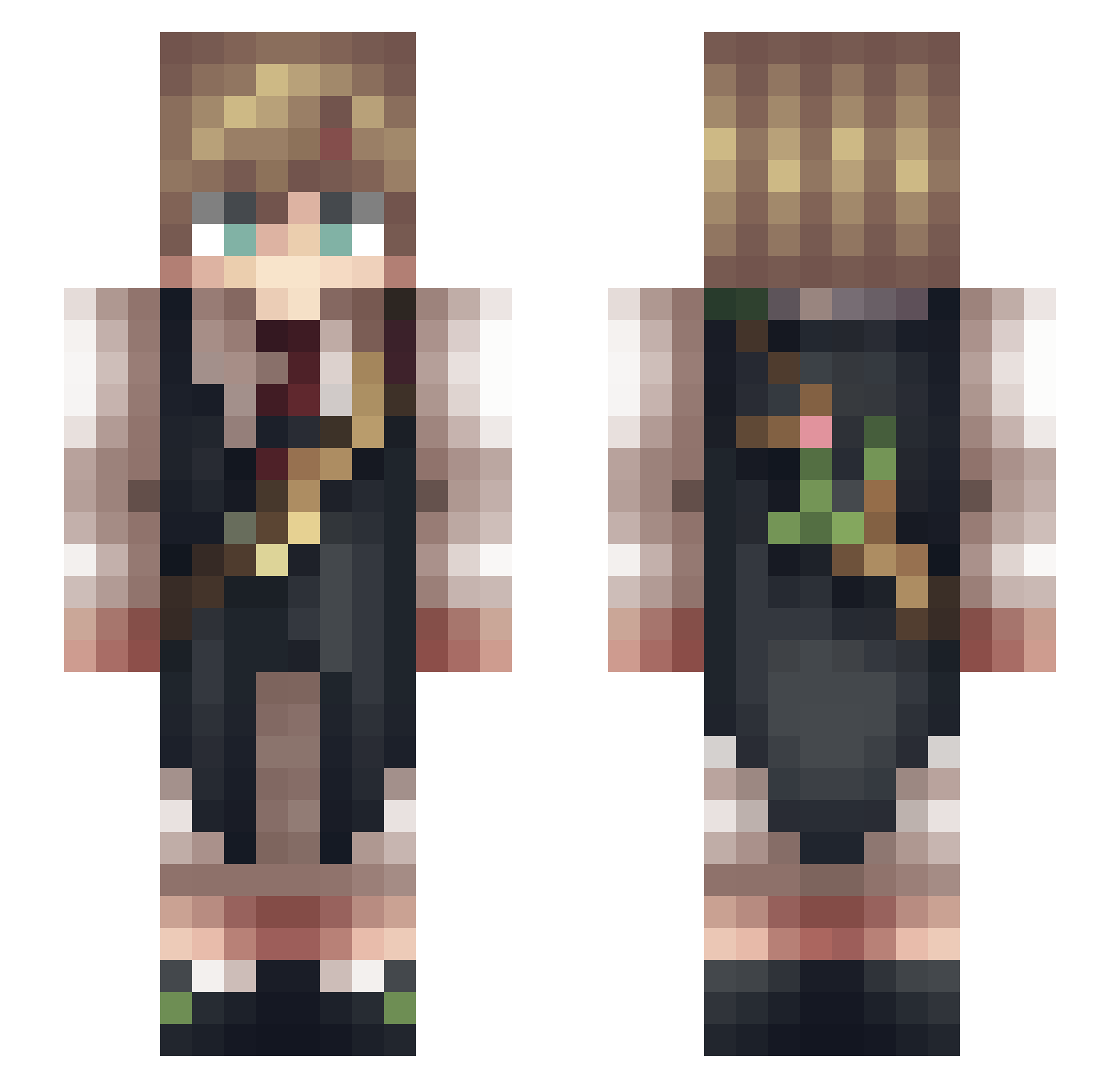 zNoqtez Minecraft skin, front and back view