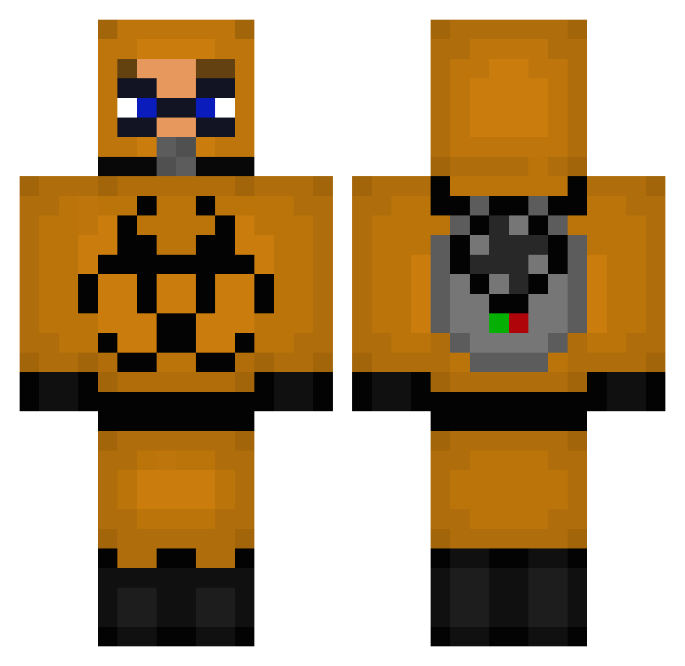 Succinate Minecraft skin, front and back view