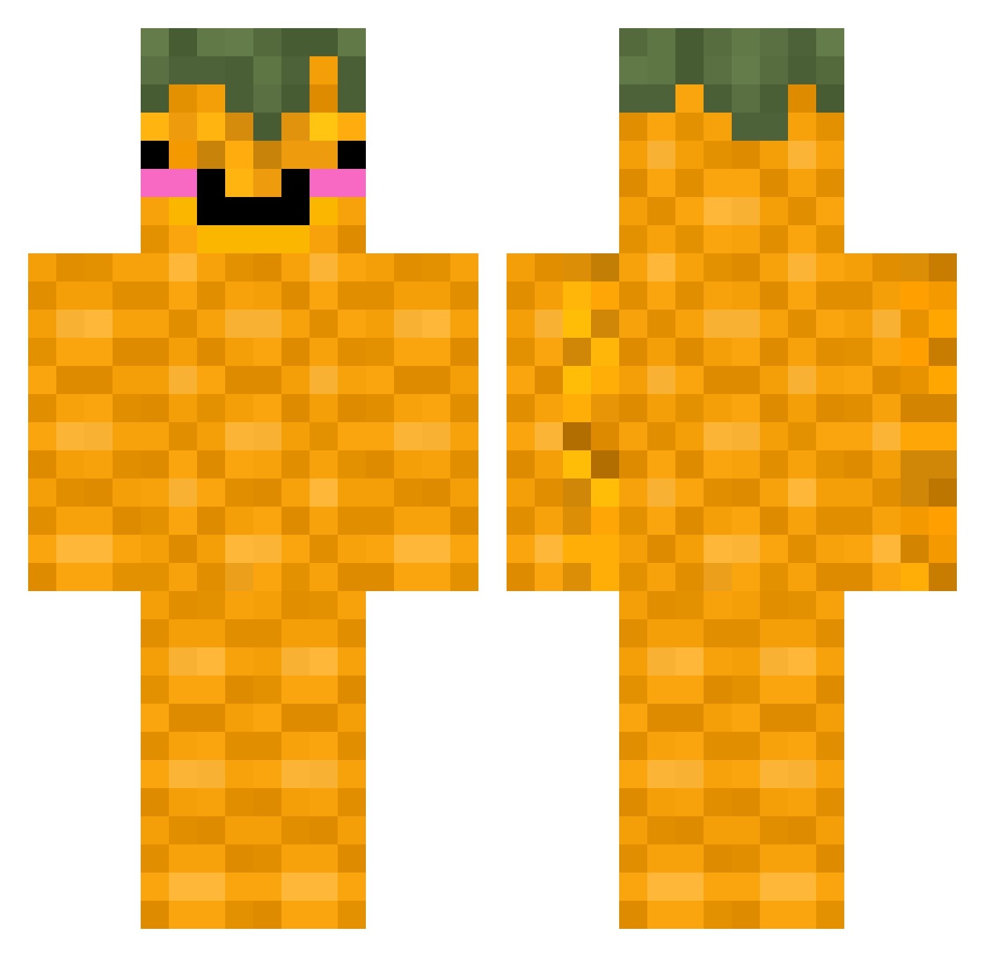 ySquish Minecraft skin, front and back view