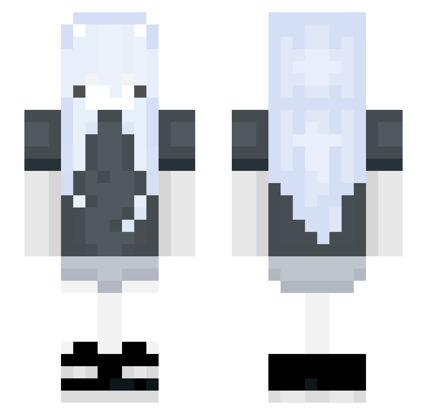 DJmeowmeow_ Minecraft skin, front and back view