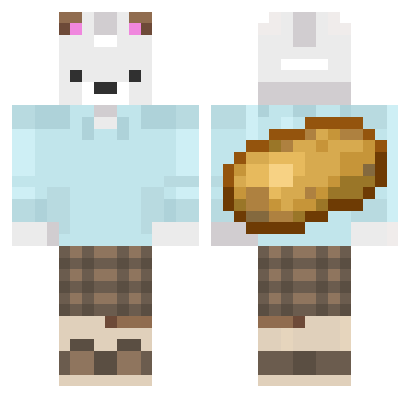 Manmung Minecraft skin, front and back view