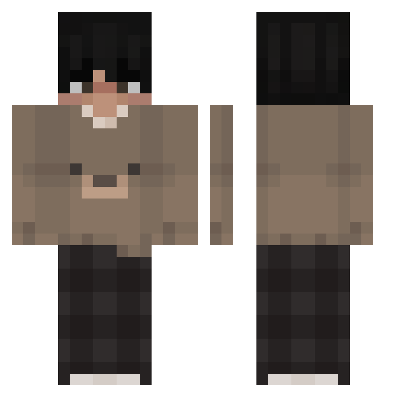 CxUgQhuD Minecraft skin, front and back view