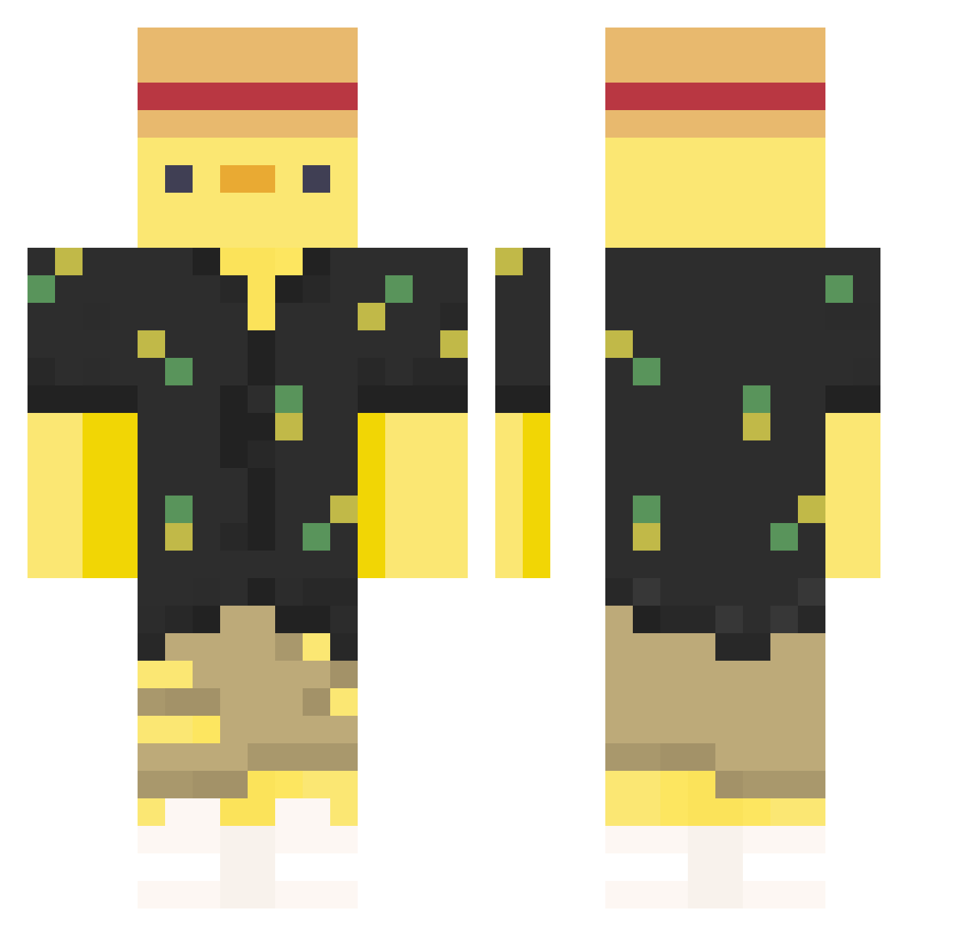 potek007 Minecraft skin, front and back view