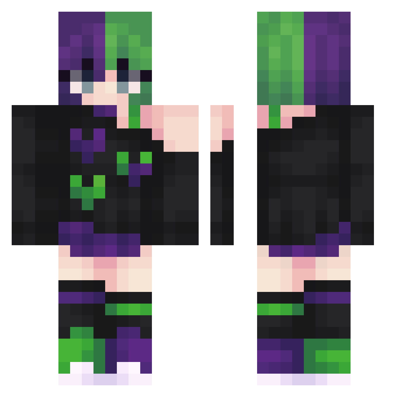 ToxicaMelodia Minecraft skin, front and back view