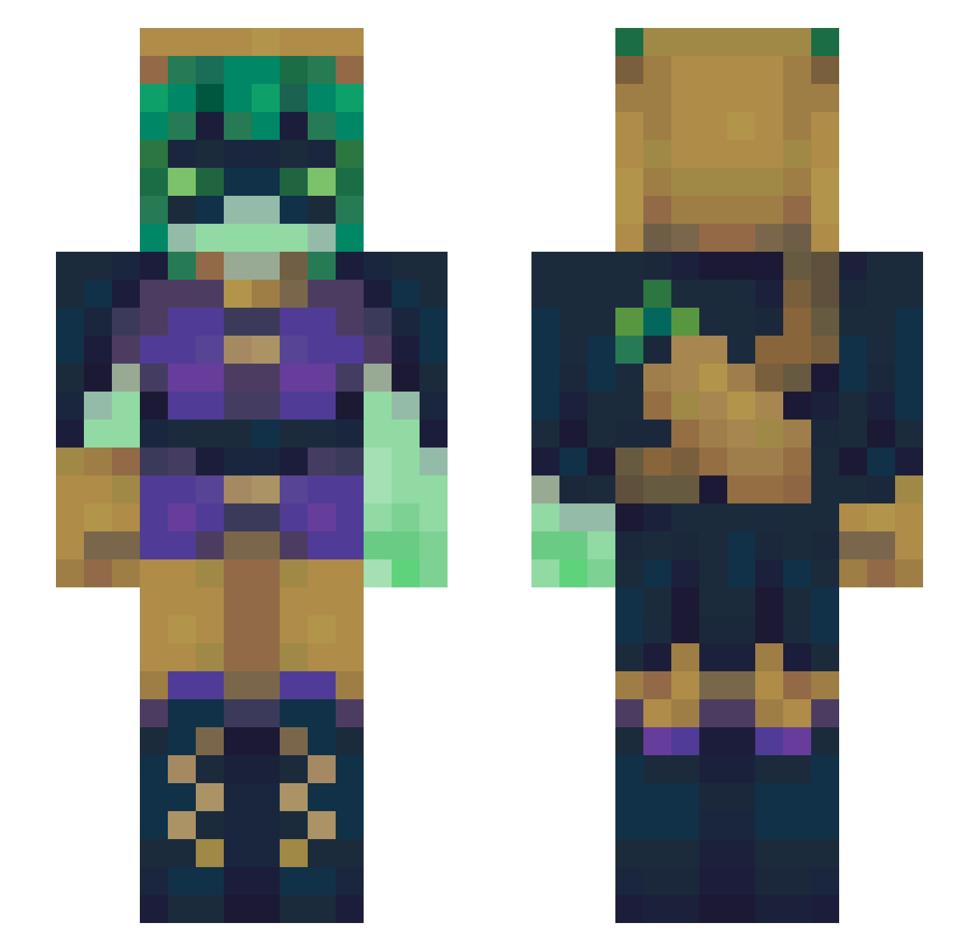 Tonkacake Minecraft skin, front and back view