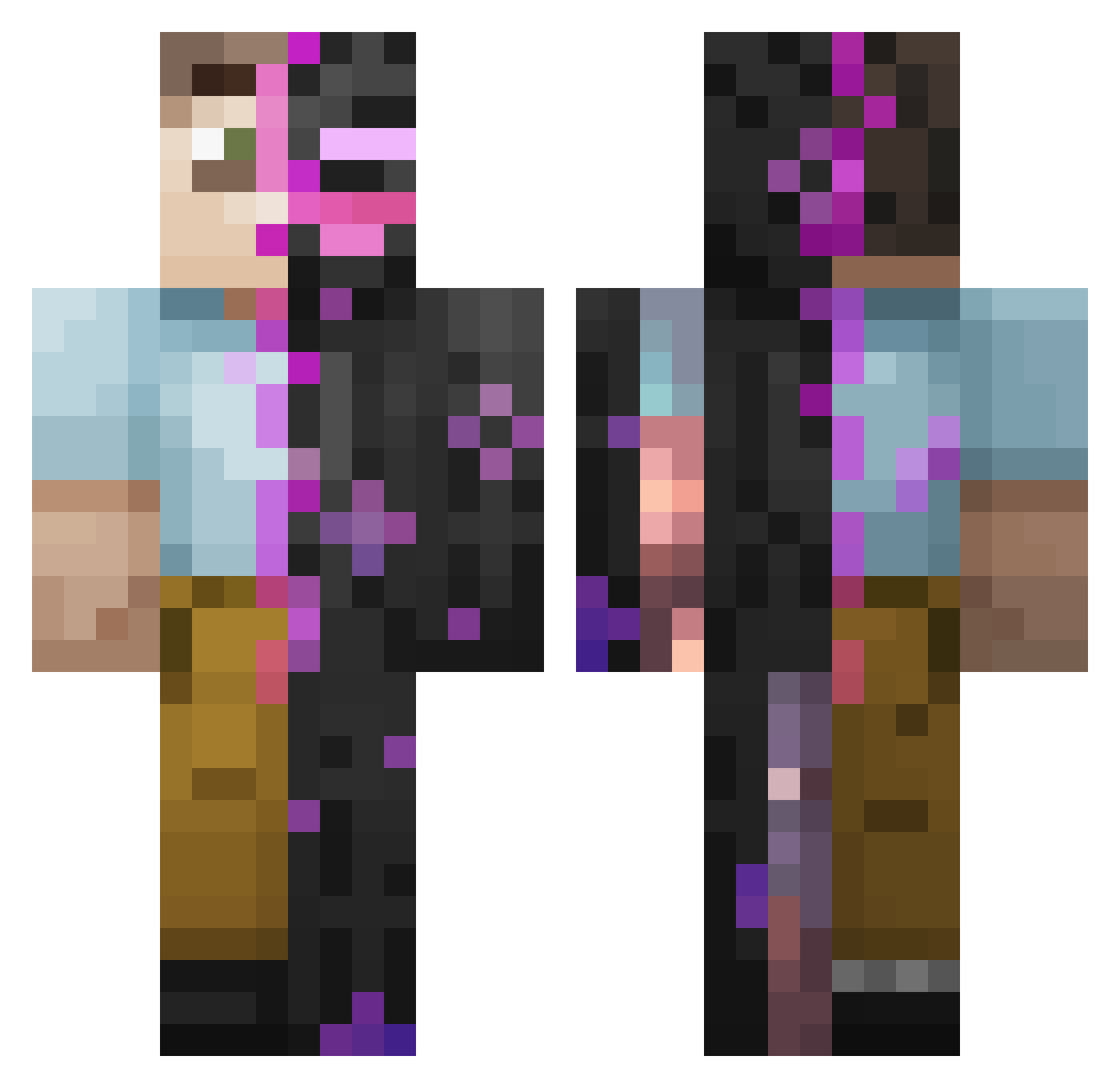 TheBigSh1tter Minecraft skin, front and back view
