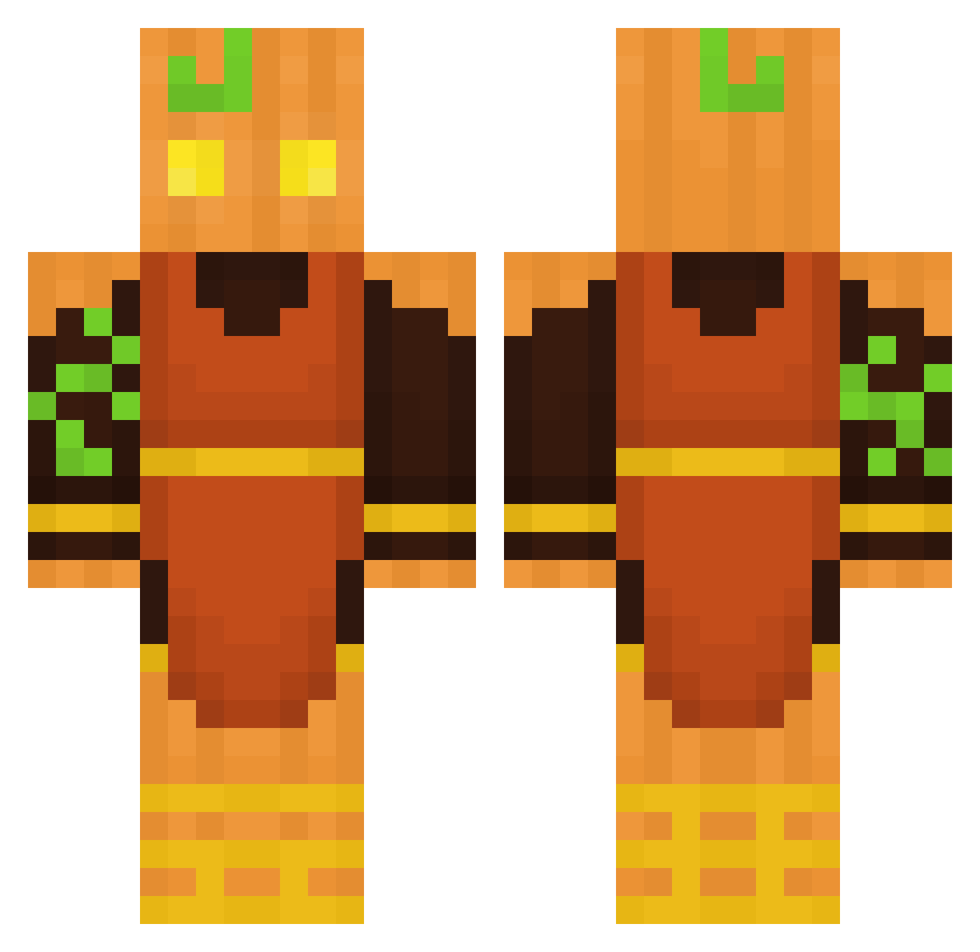 briiickiii Minecraft skin, front and back view