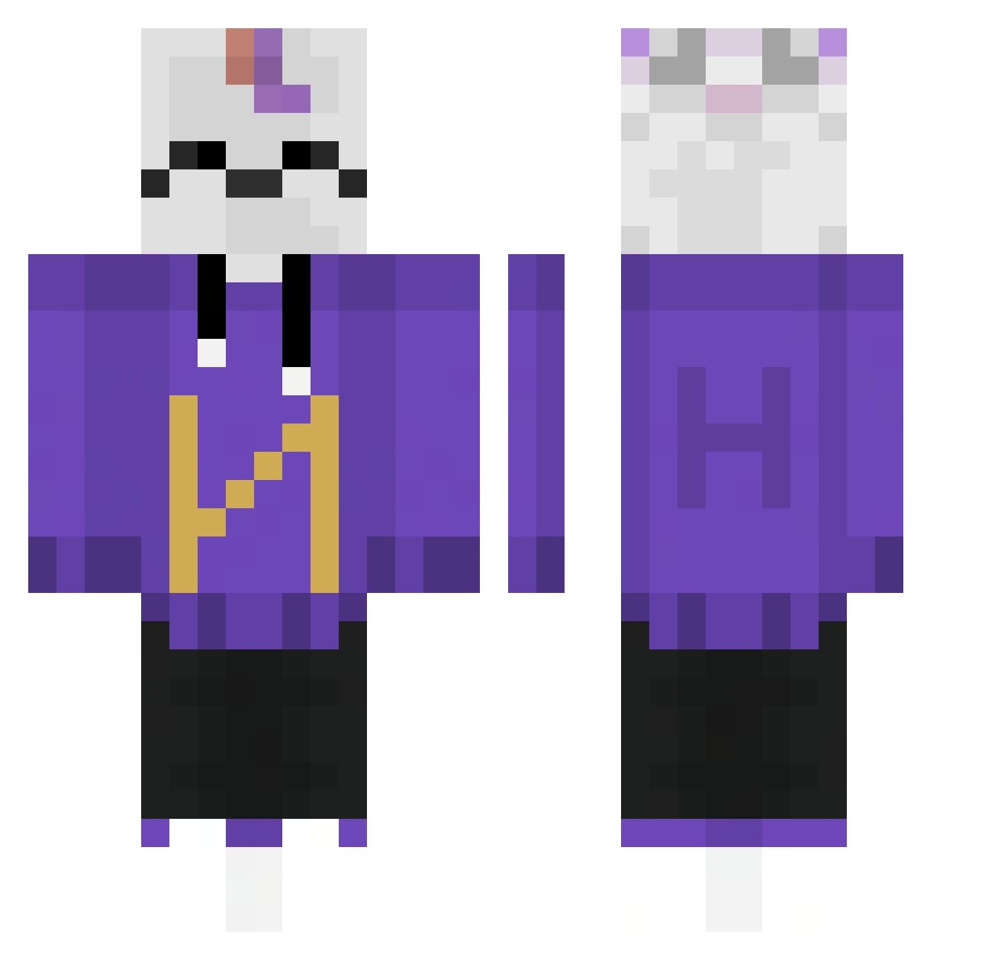 reinzu Minecraft skin, front and back view