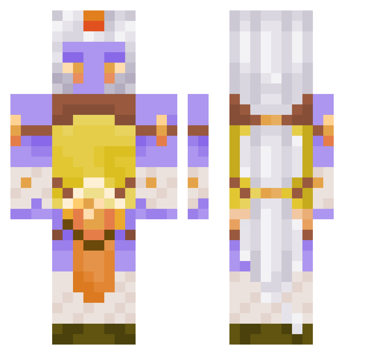 Henguree Minecraft skin, front and back view