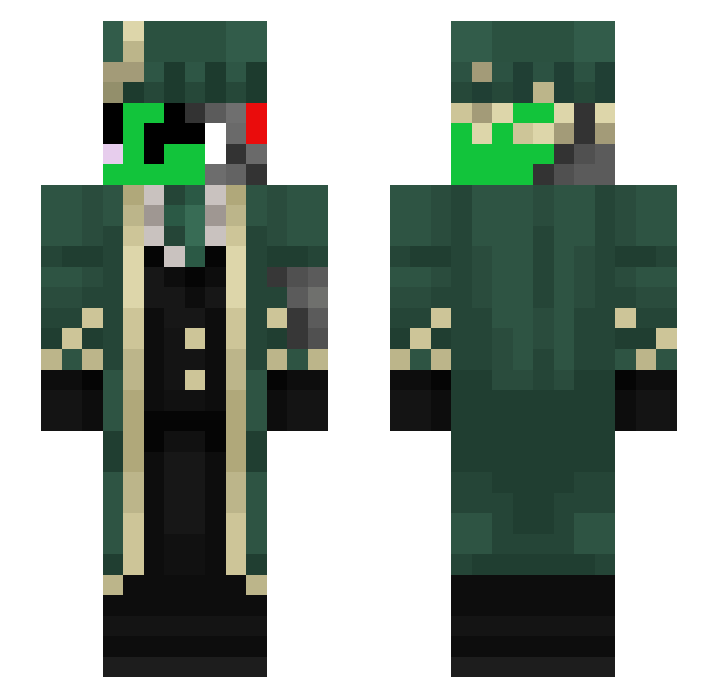 ElRoniMC Minecraft skin, front and back view