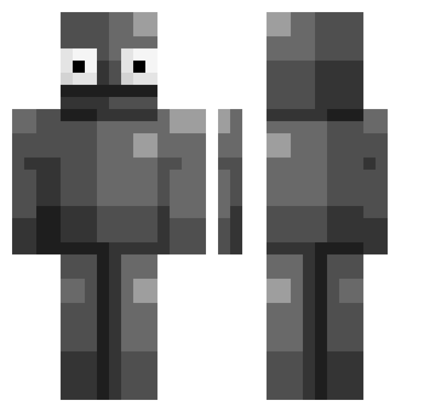 DEJAVU4 Minecraft skin, front and back view