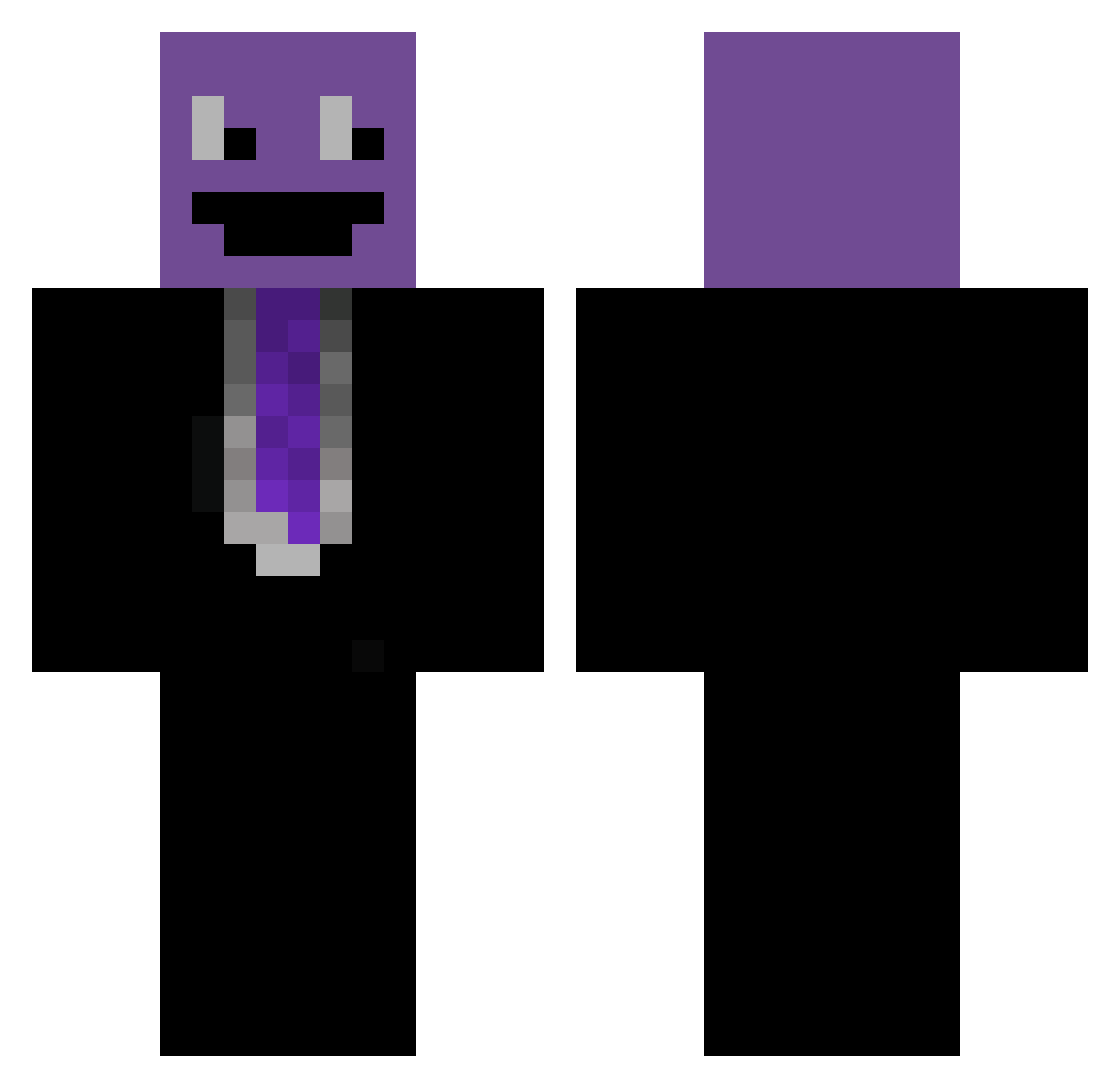 Paradoksiasty Minecraft skin, front and back view