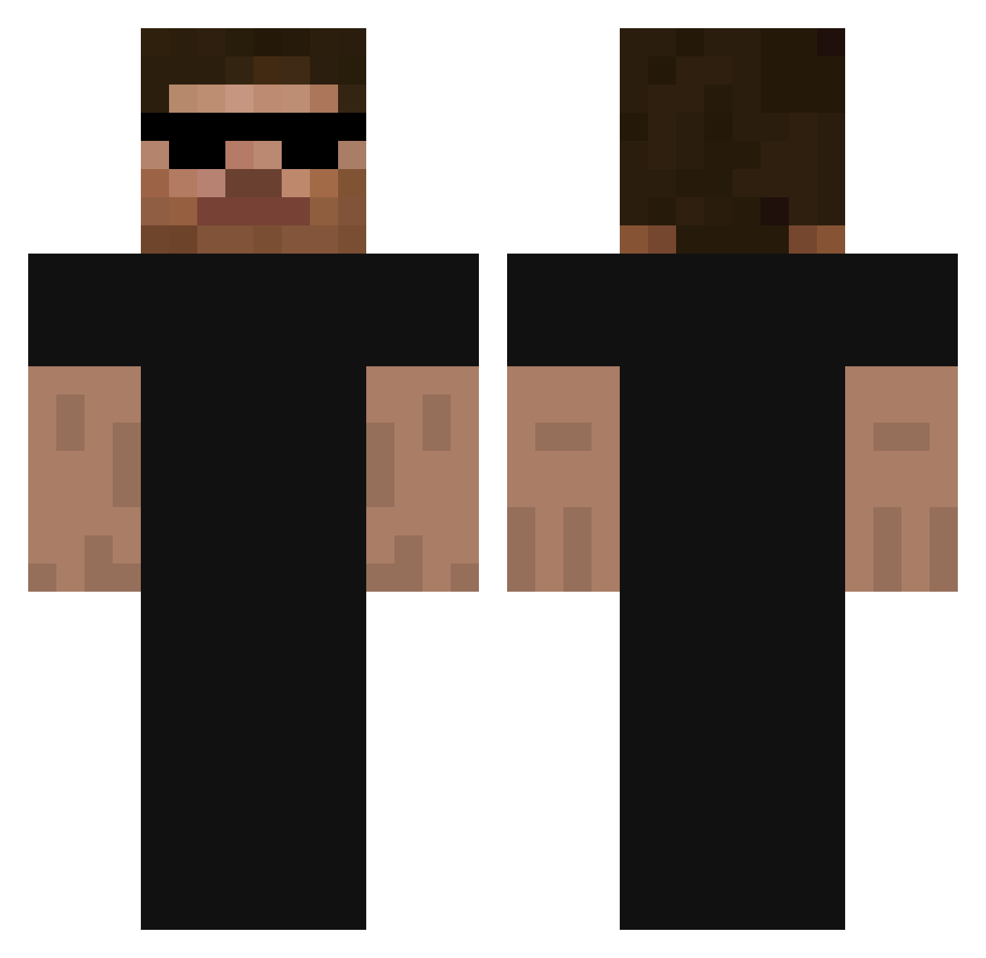 wonkazx Minecraft skin, front and back view