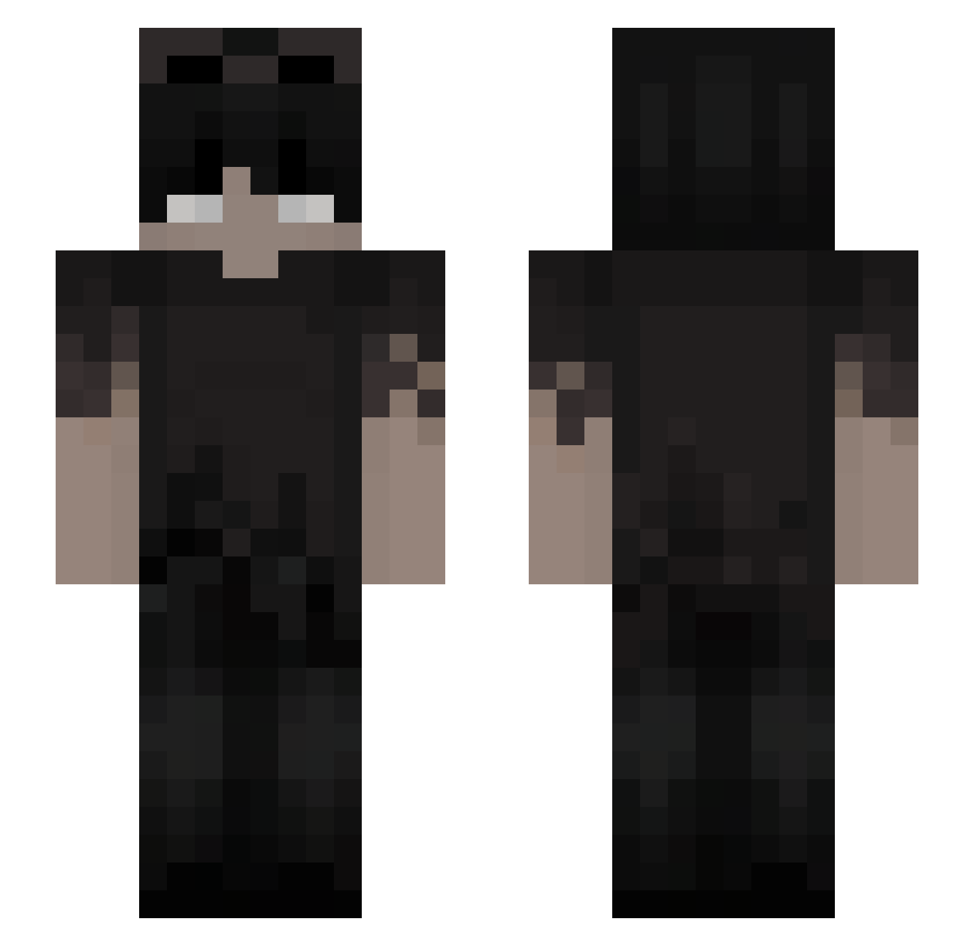 Kiko28 Minecraft skin, front and back view