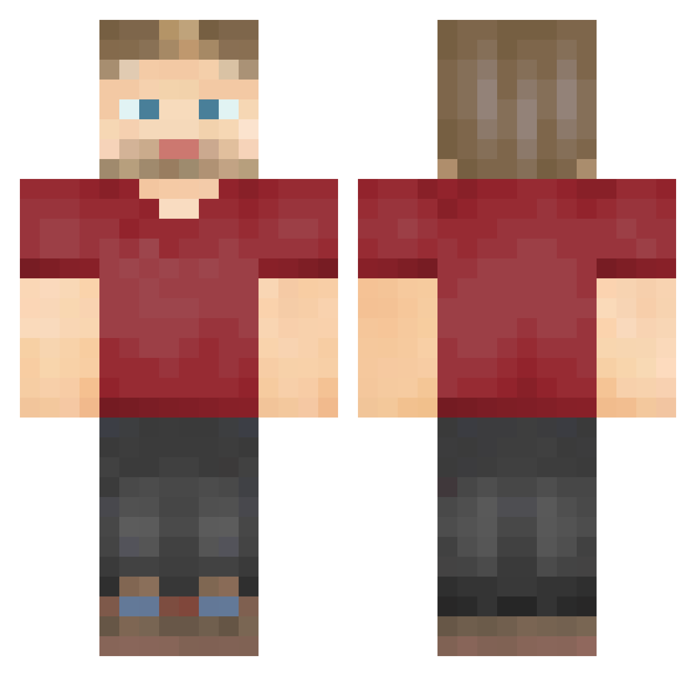 ZosimusJulius Minecraft skin, front and back view