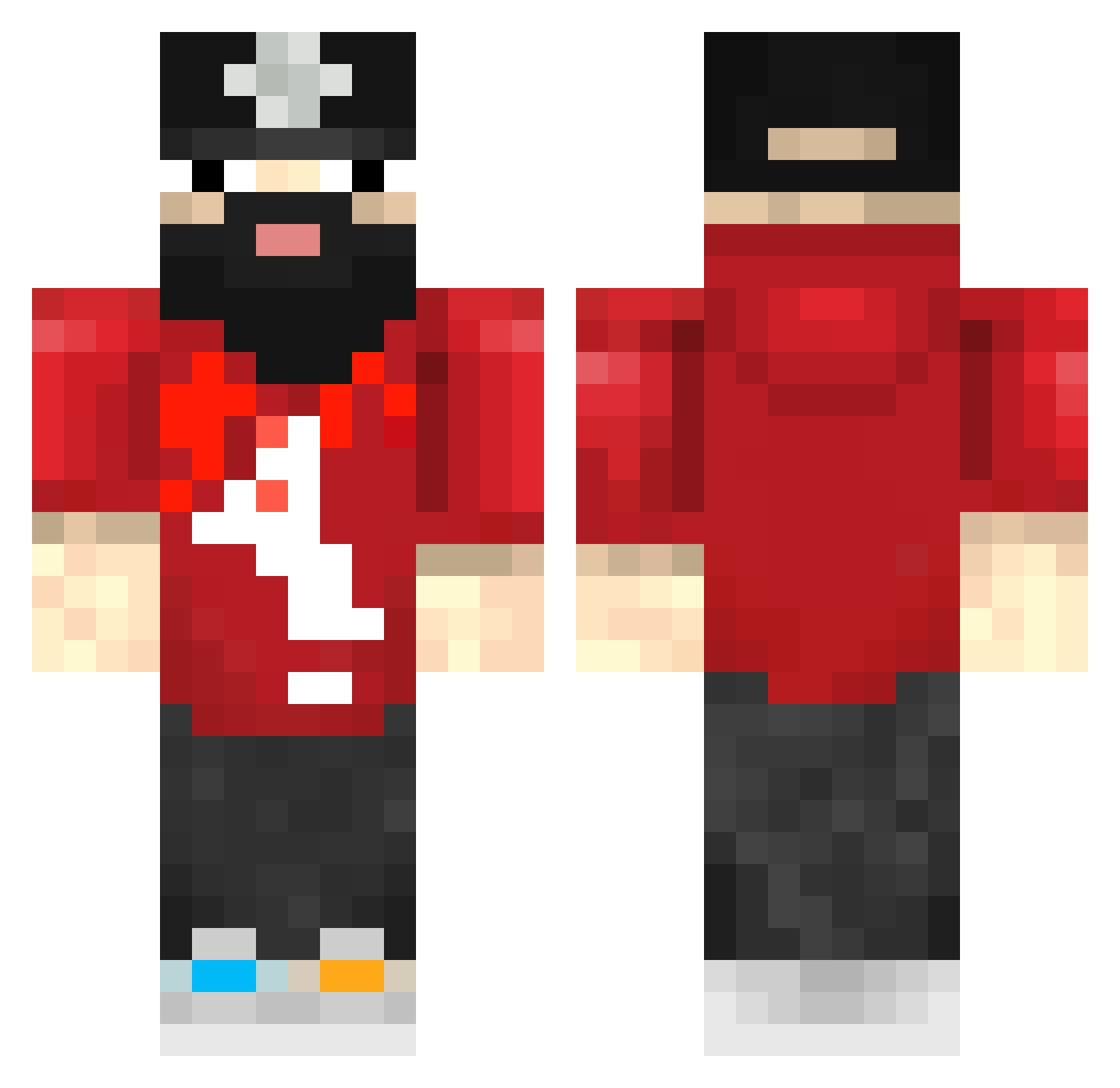 GGswallows Minecraft skin, front and back view