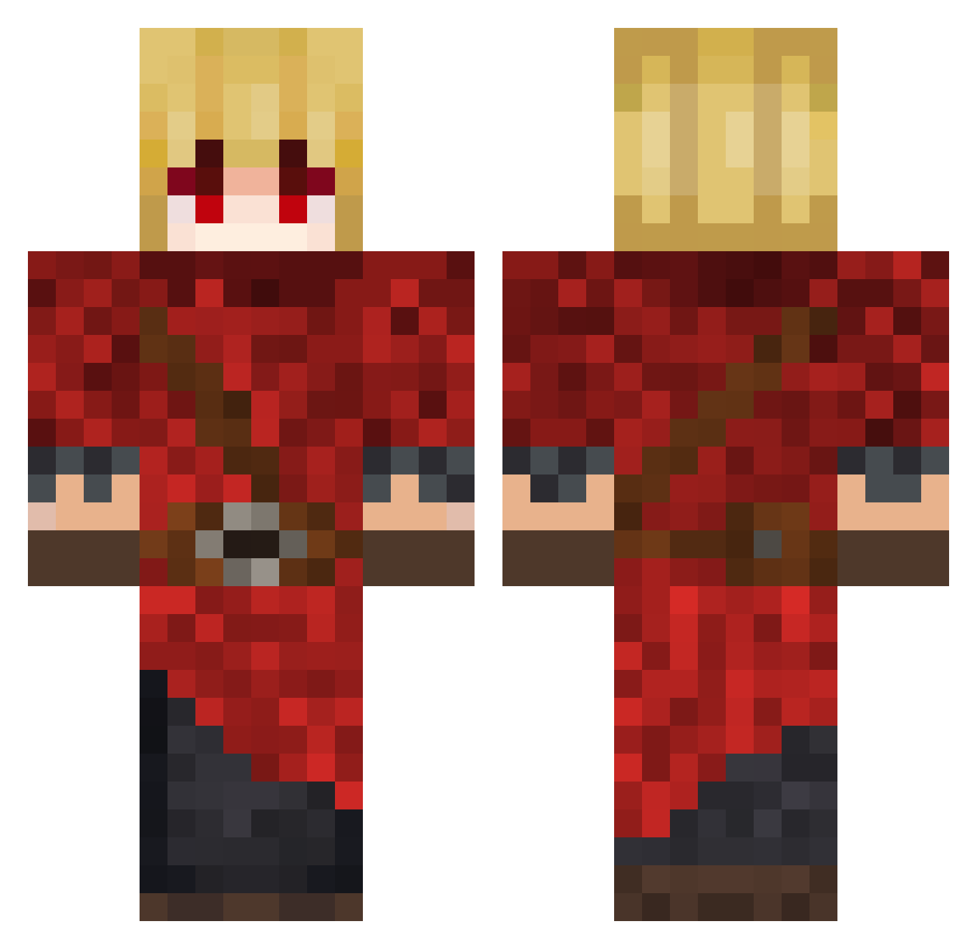 SladkieYaica Minecraft skin, front and back view