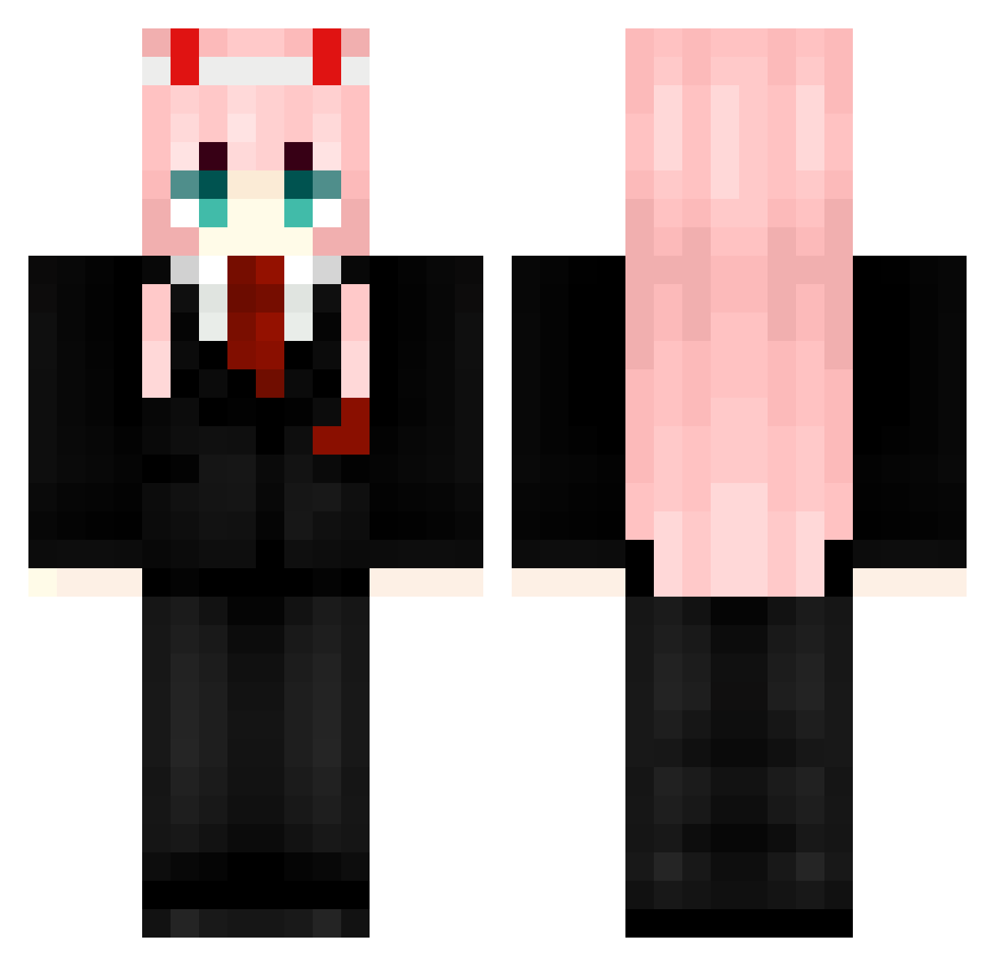Zerandopi Minecraft skin, front and back view