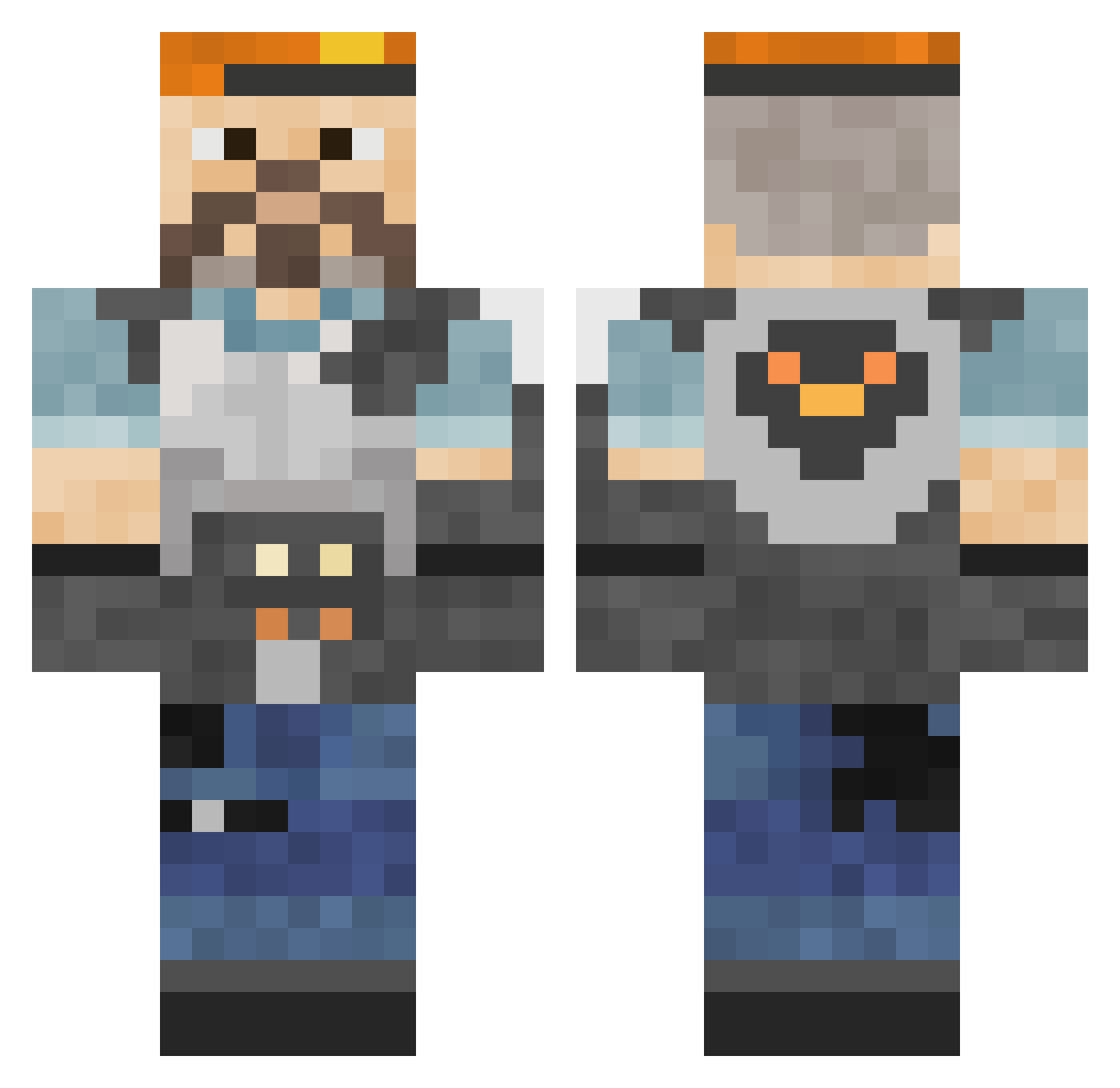 Frigost Minecraft skin, front and back view