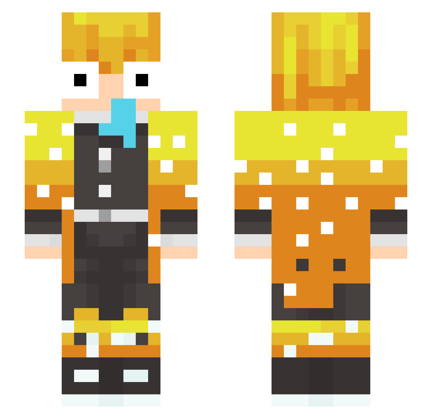 Pokemicha Minecraft skin, front and back view