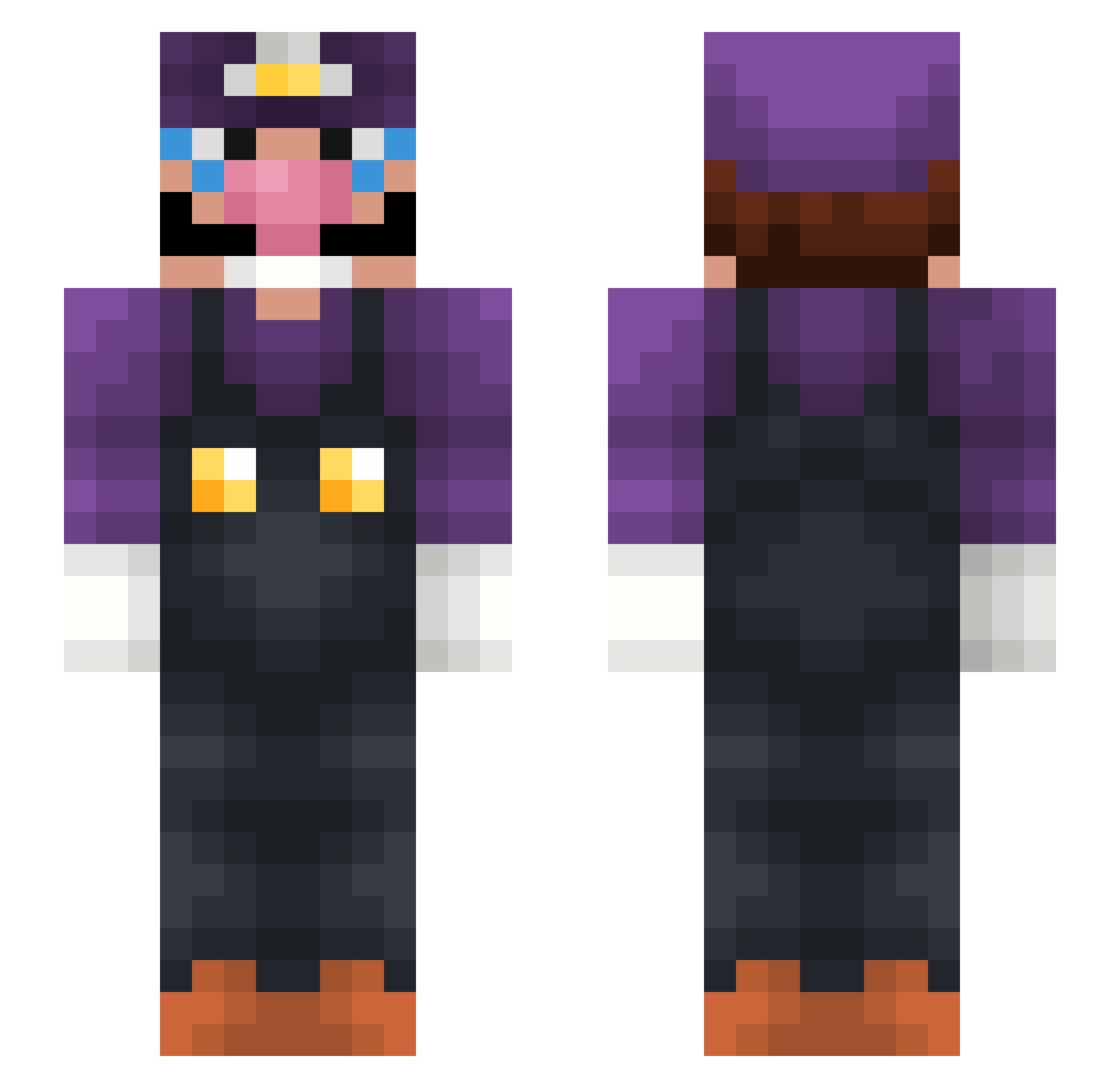 Storkmeister Minecraft skin, front and back view