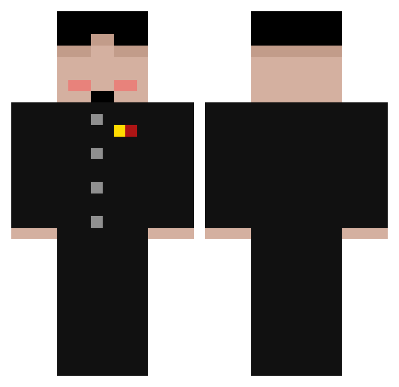 iateallmyfriends Minecraft skin, front and back view