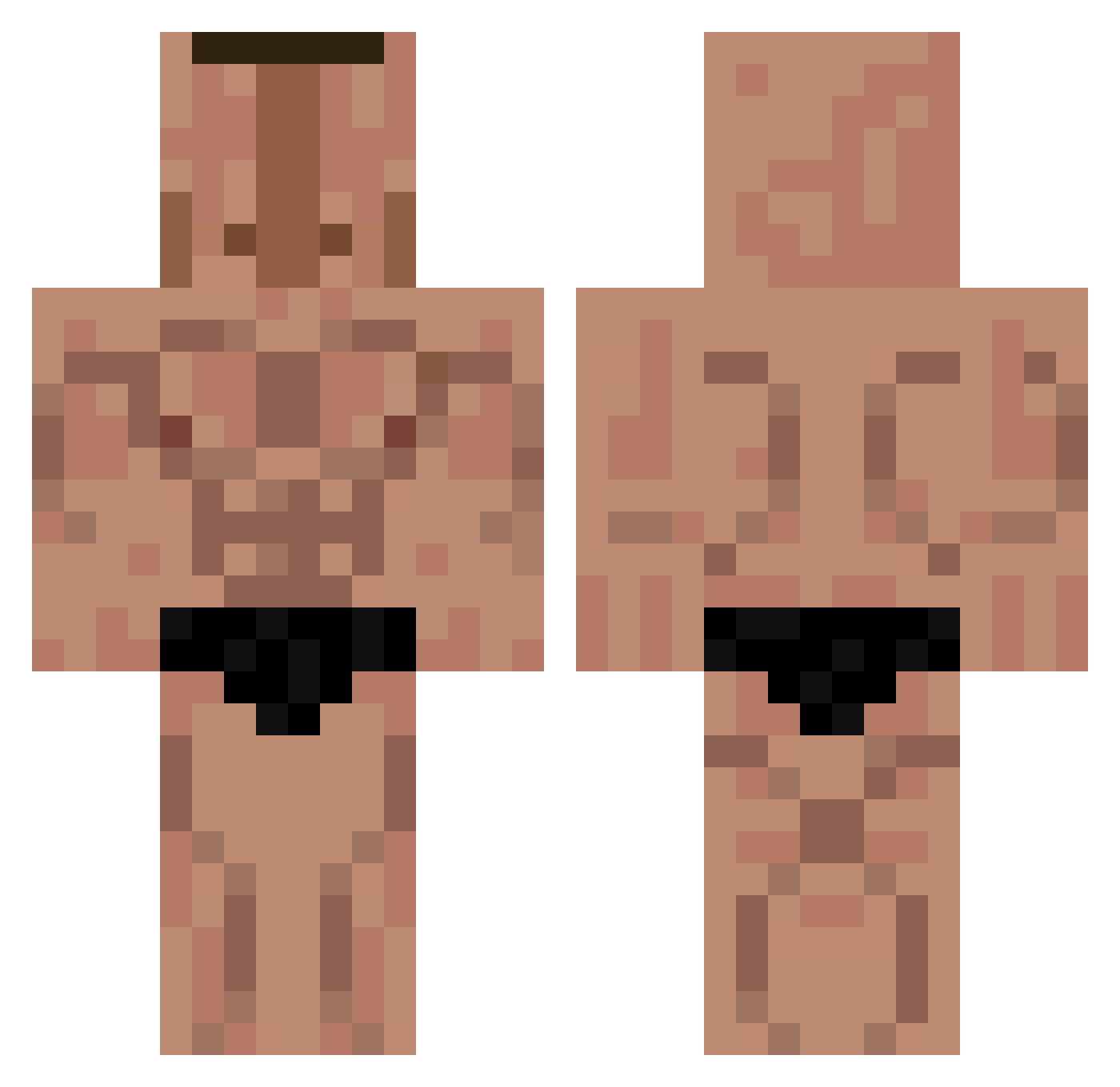 Tozir Minecraft skin, front and back view
