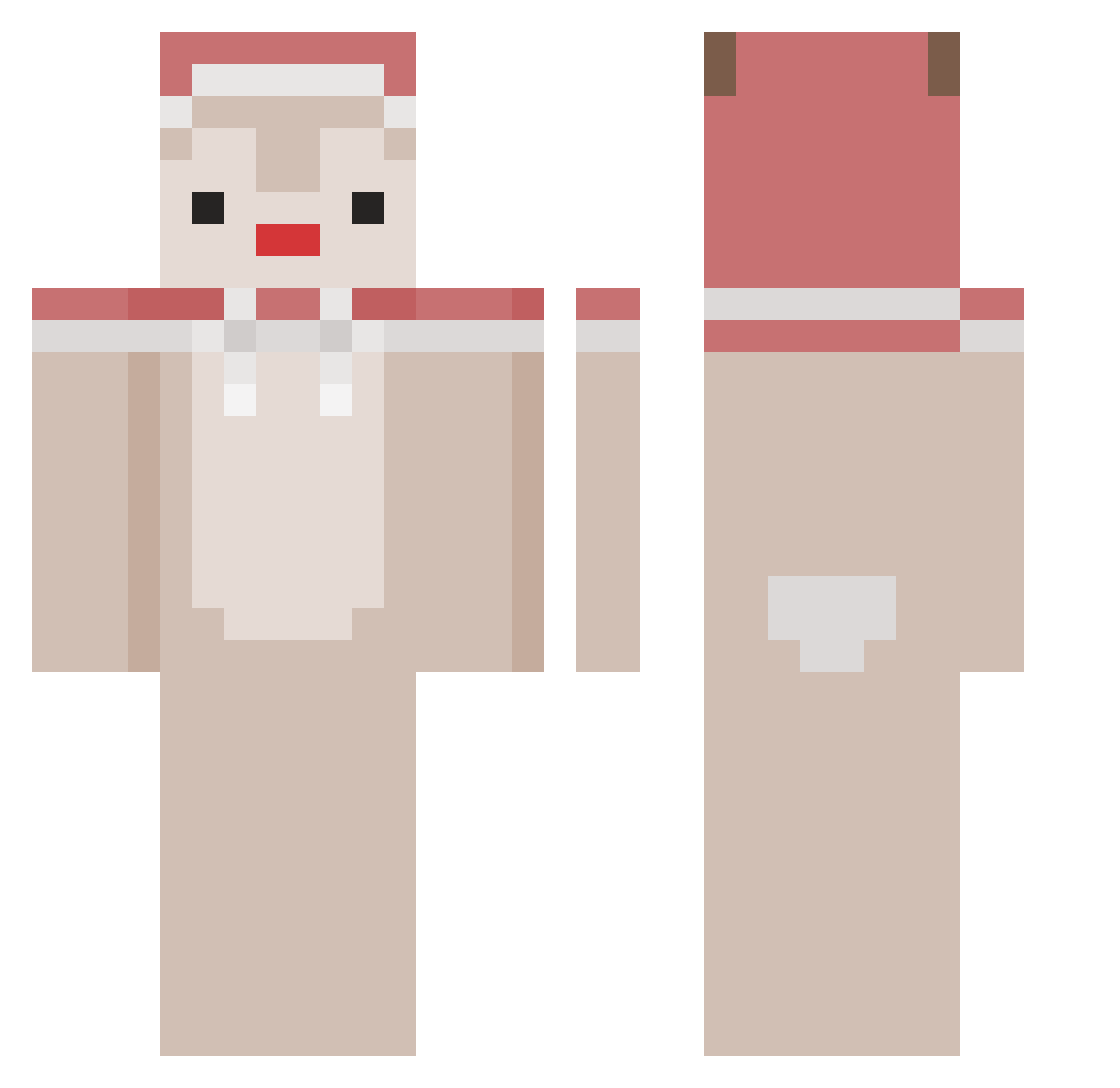 Zerop2 Minecraft skin, front and back view