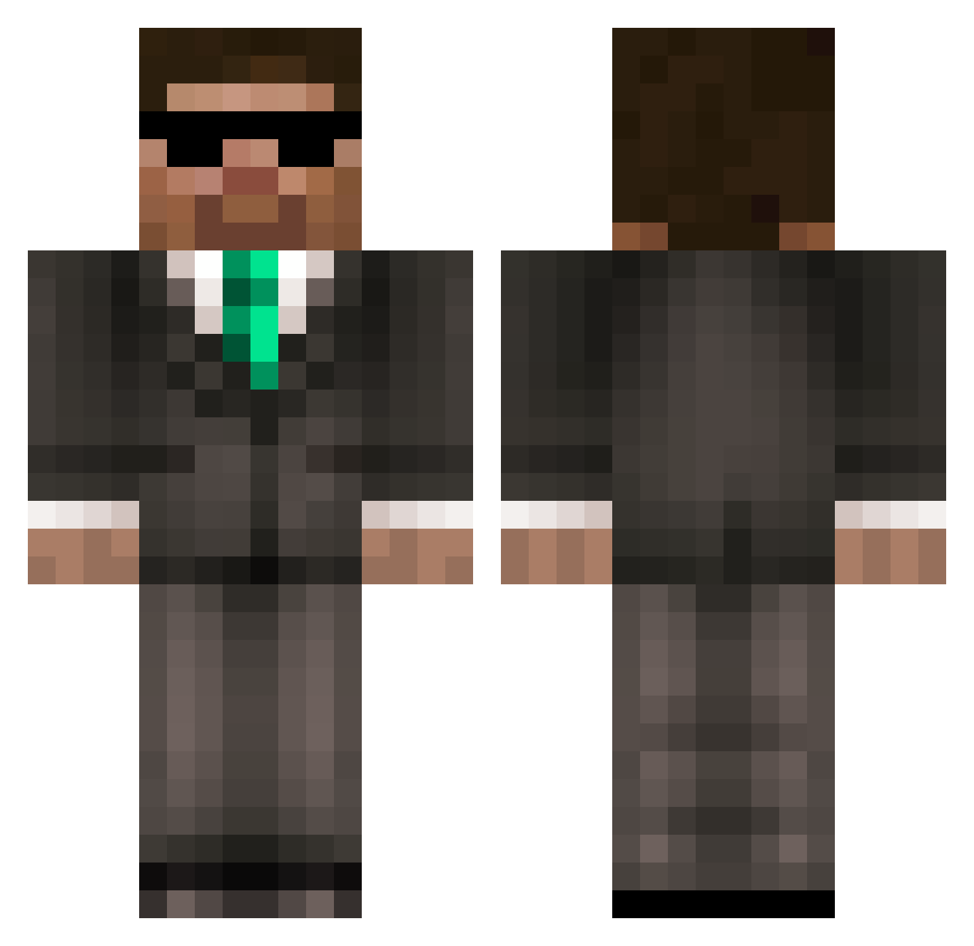 Tronzzs Minecraft skin, front and back view