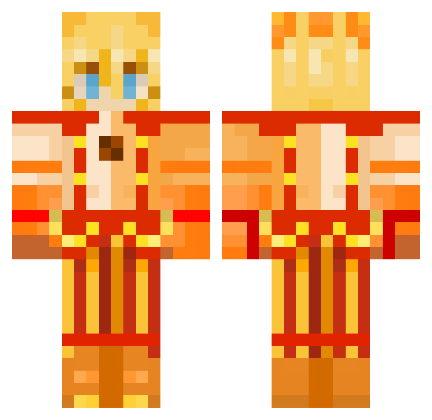 biggerbug Minecraft skin, front and back view