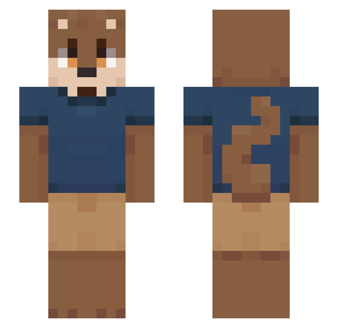 prismacle Minecraft skin, front and back view