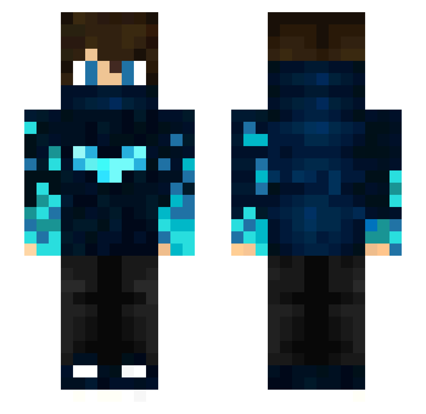 TheVans Minecraft skin, front and back view