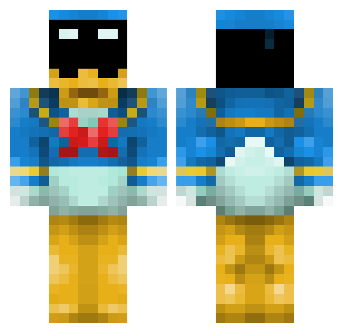 Jonas3992 Minecraft skin, front and back view