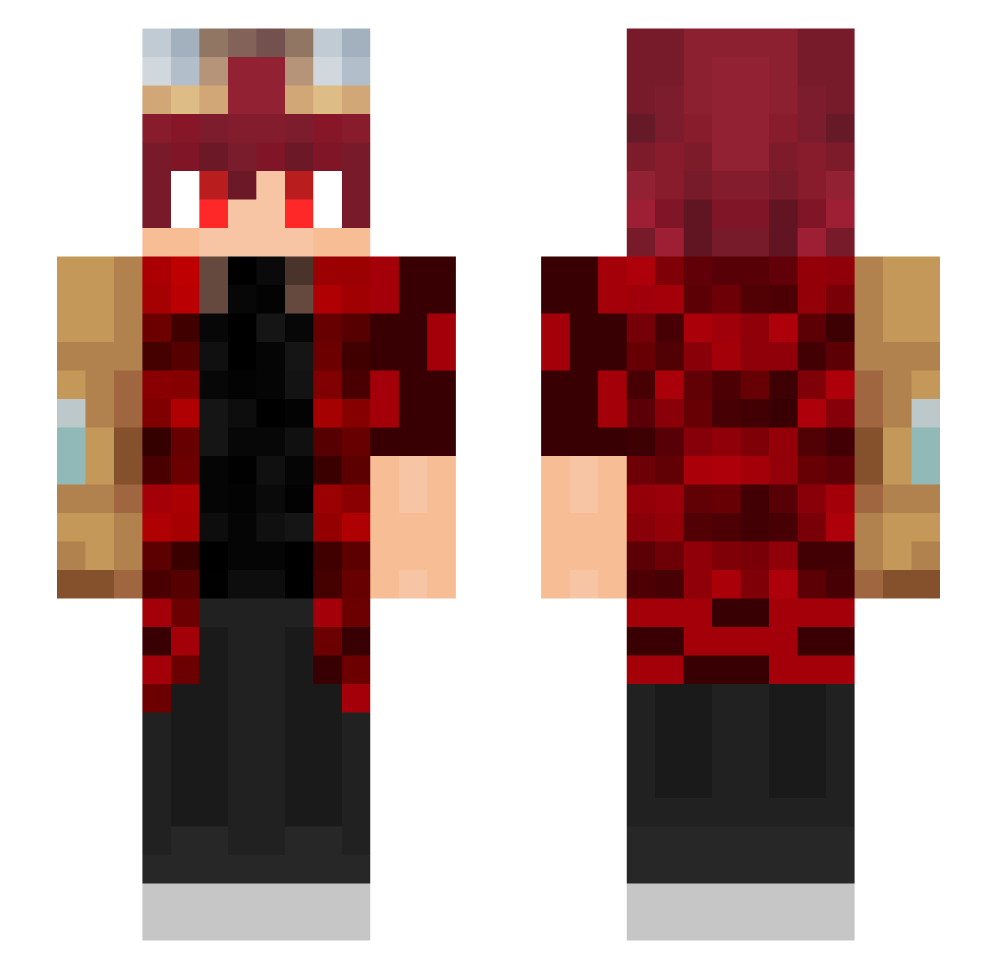 SeerCraft Minecraft skin, front and back view