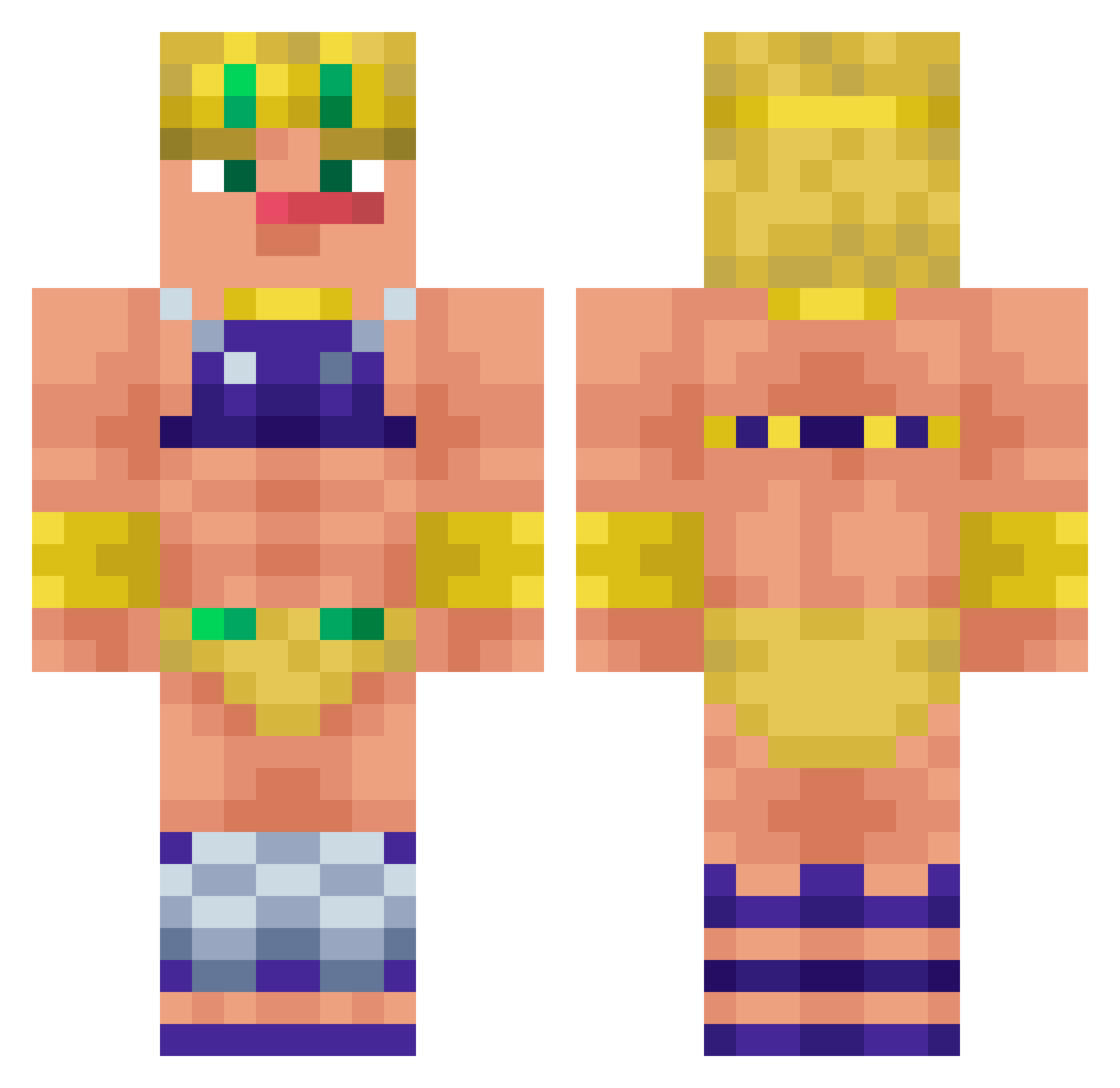 shelbyms Minecraft skin, front and back view