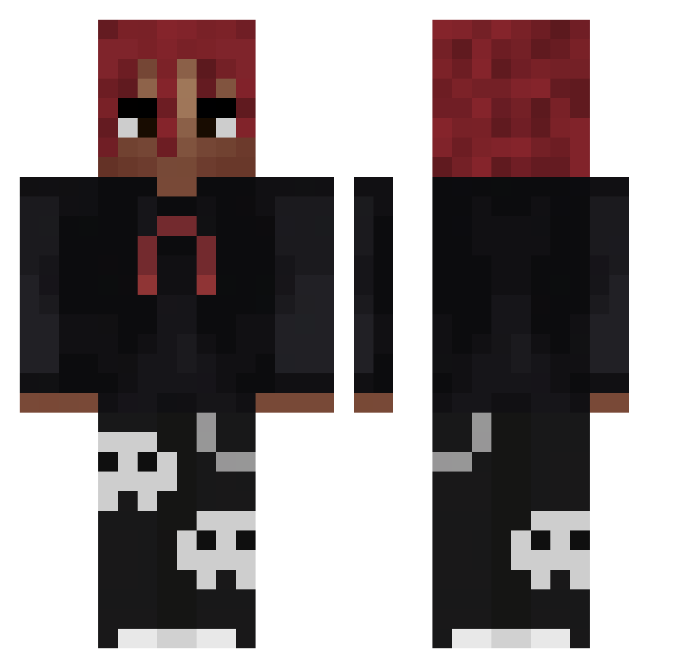 zqerc Minecraft skin, front and back view