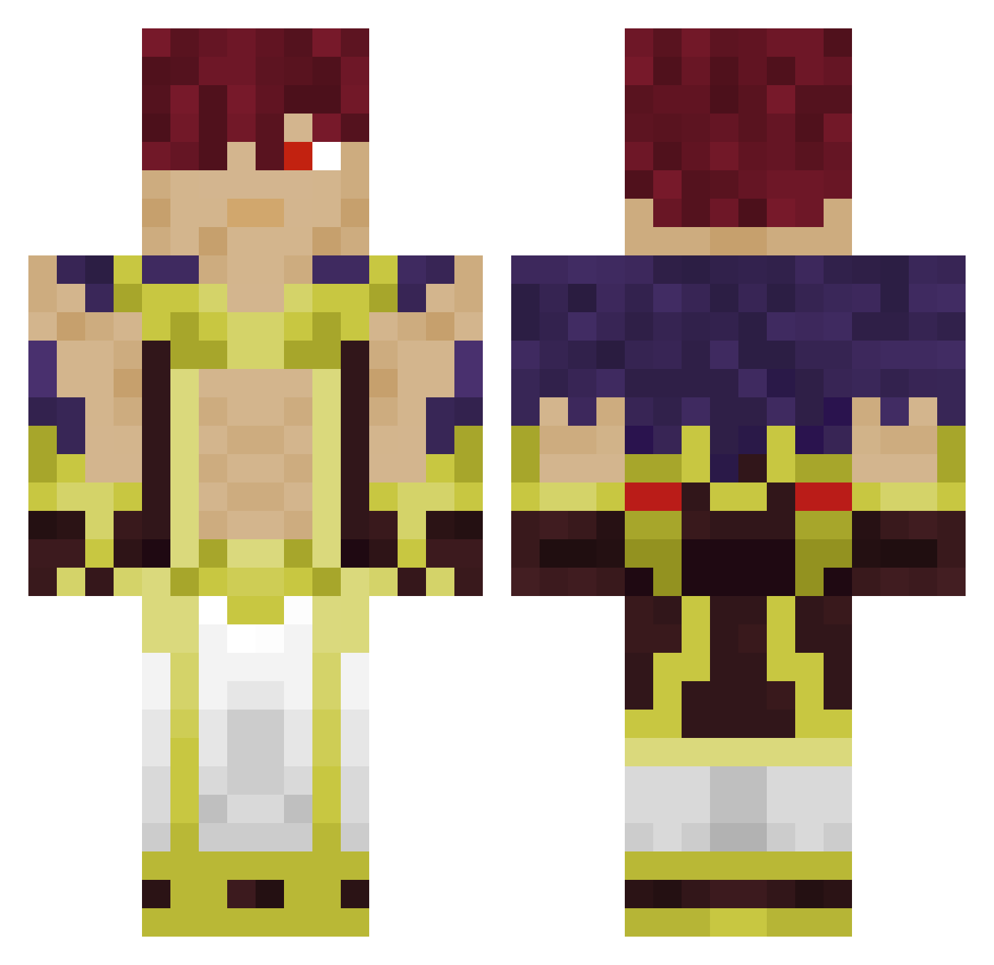 silverslayer Minecraft skin, front and back view
