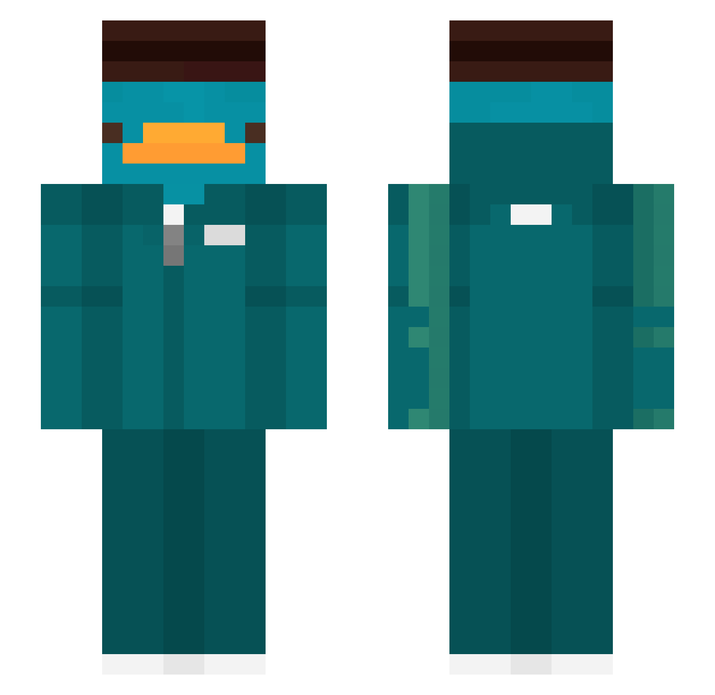 Yangtaknoy Minecraft skin, front and back view