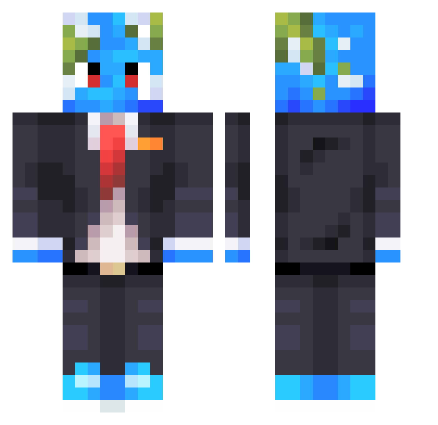 Duirion Minecraft skin, front and back view