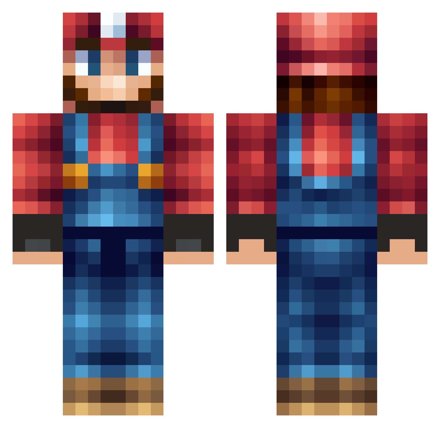 skuppygg Minecraft skin, front and back view