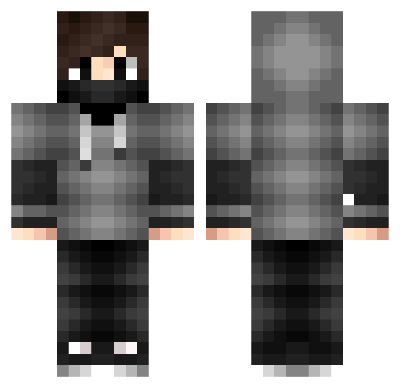 qSZUM Minecraft skin, front and back view