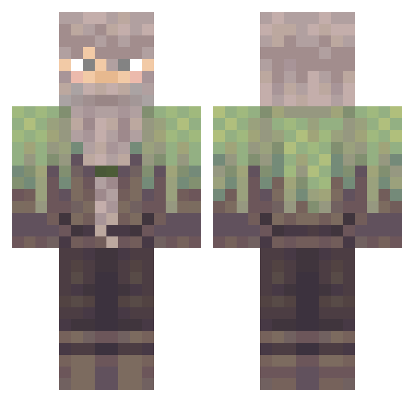 Green_Wizard_ Minecraft skin, front and back view