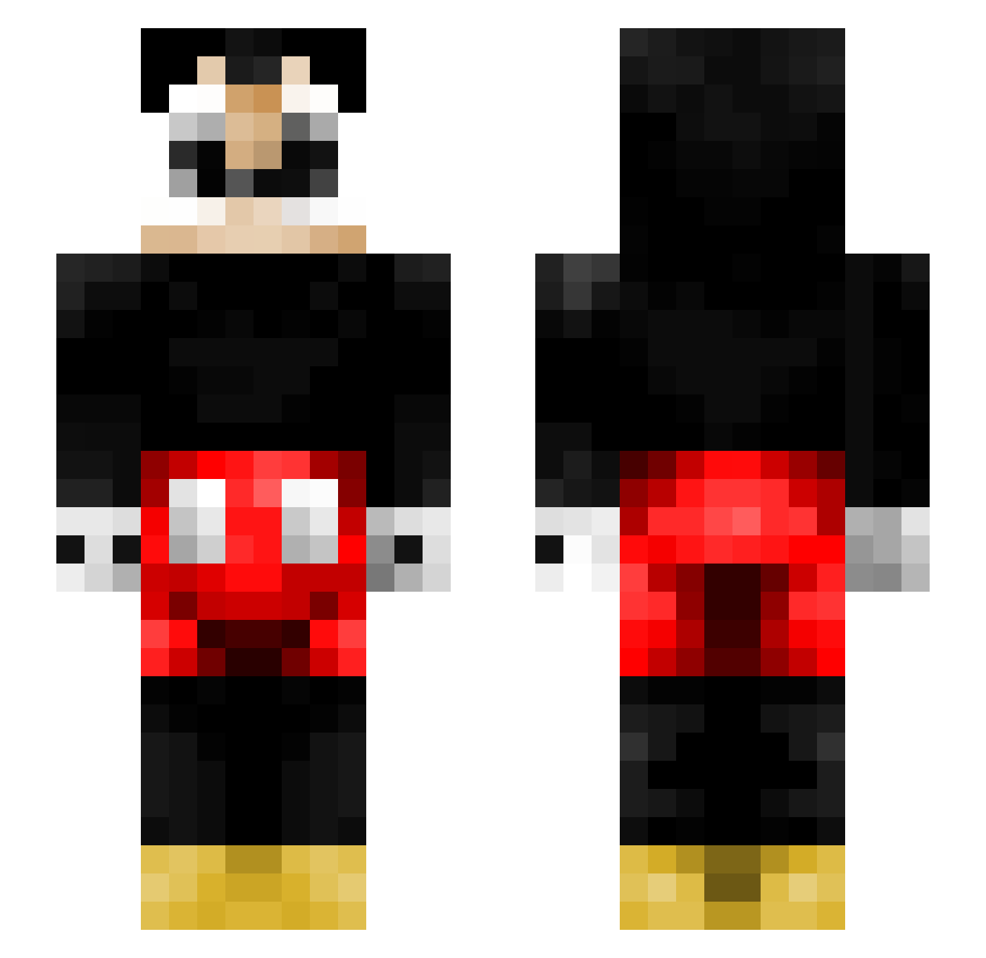 Skcordam Minecraft skin, front and back view