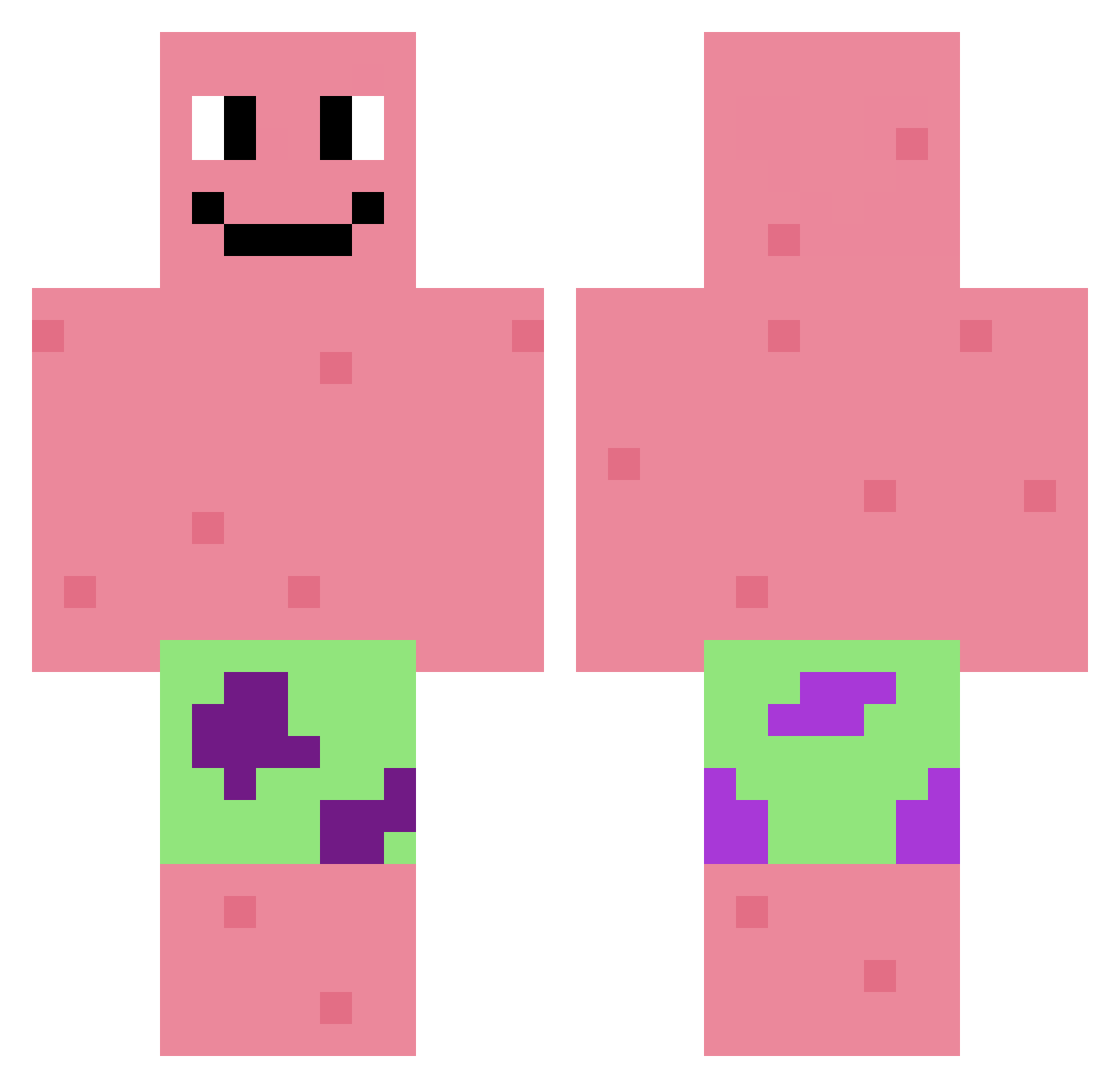 Venality Minecraft skin, front and back view