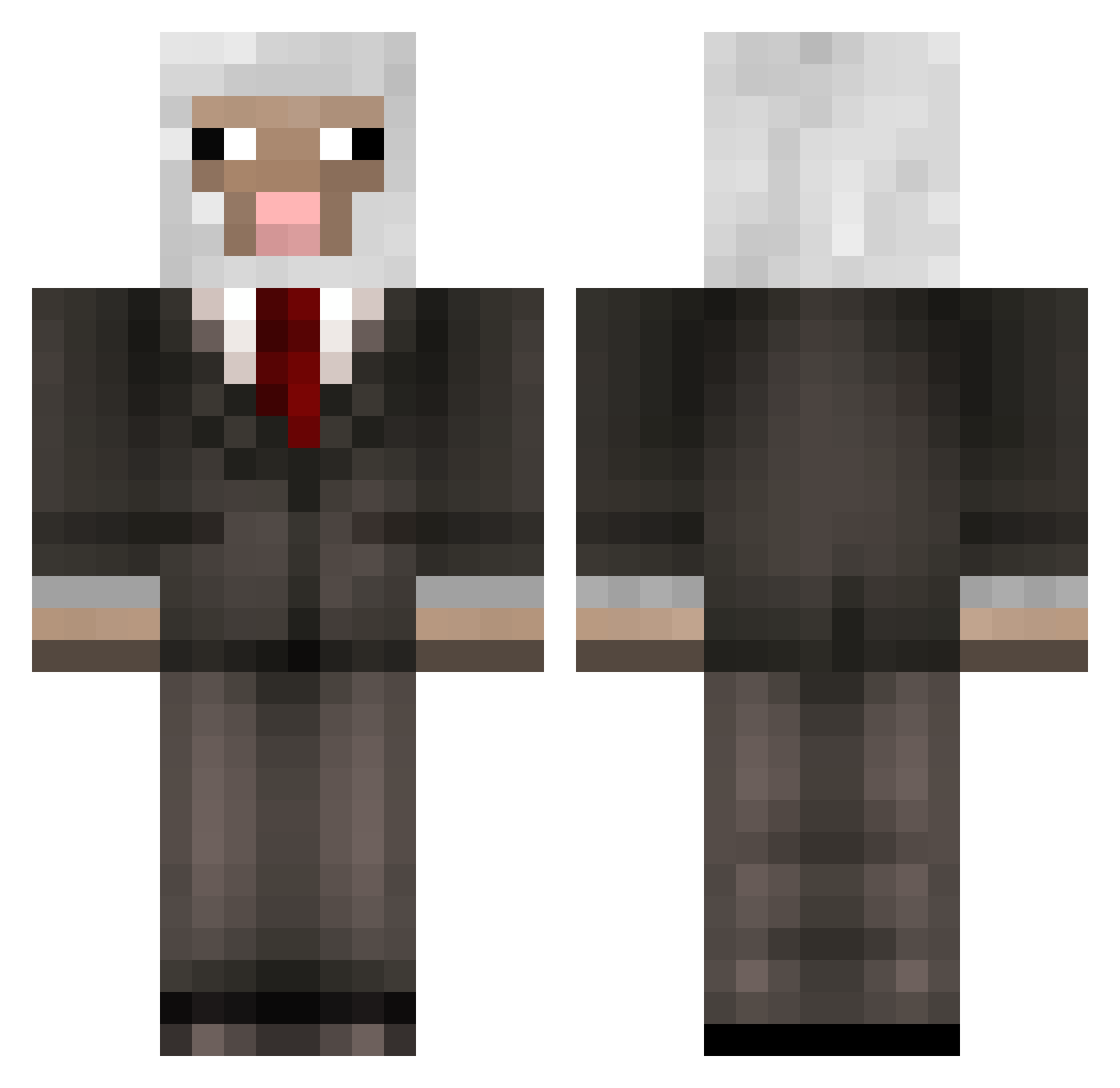 shoplifter Minecraft skin, front and back view