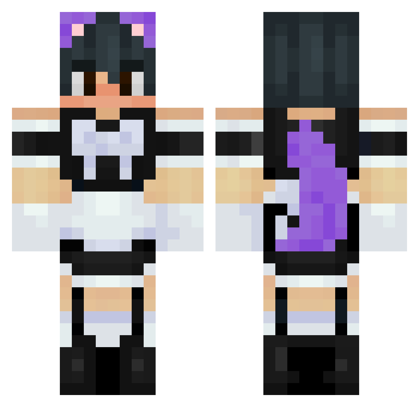 Venapp Minecraft skin, front and back view